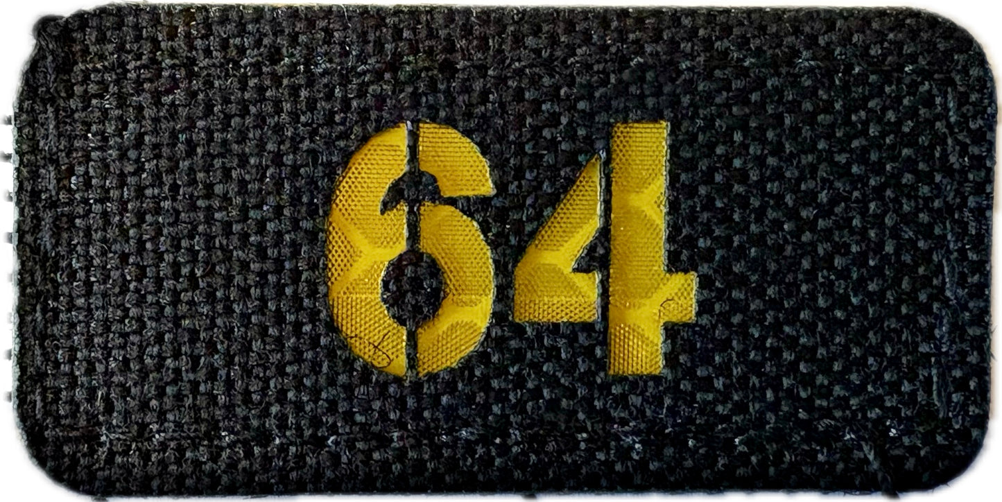 ID Patches Custom mit 3M Micro-Hook 2cmx4cm Gelb Reflektierend