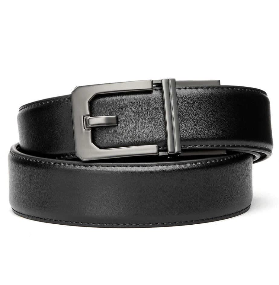 KORE Essentials BLACK Leather GUN BELT 1.5” X3 Gunmetal